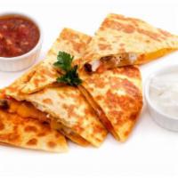Chicken and ground beef quesadilla · 