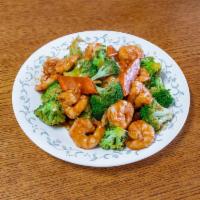 S12. Jumbo Shrimp with Broccoli · 