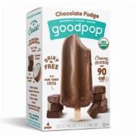 GoodPop Chocolate Fudge Popsicle (2.5 oz x 4-pack) · Chocolate Fudge is a creamy and delicious combination of Fair Trade organic cocoa, organic c...