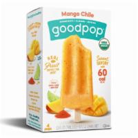GoodPop Mango Chile Popsicle (2.5 oz each x 4-pack) · Mango Chile is a sweet + savory combination of juicy ripe mango with a touch of chile, lime ...