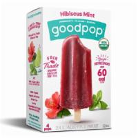 GoodPop Hibiscus Mint Popsicle (2.5 oz x 4-pack) · A sweet and tangy combination of brewed Fair Trade hibiscus tea, mint and lime juice for a b...