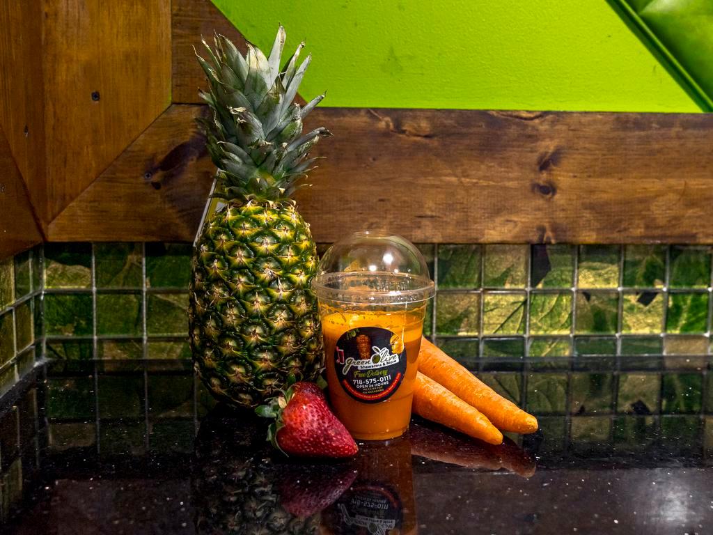In The Tropics Smoothie · Pineapple, coconut, banana and whey protein.