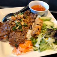 27. Grilled Beef · Grilled beef infused with lemongrass ginger marinade.