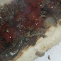 Cheese Steak · Official Philly Cheese steak made with American cheese and choice of condiments on a fresh l...