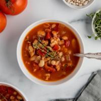 Chicken Sausage and White Bean Soup · COMES FROZEN, lasts up to 6 months in freezer. Organic white beans, organic crushed fire-roa...