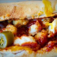 BBQ Chicken Sub · Sweet Baby Ray's BBQ sauce and Monterey Jack and cheddar cheese.