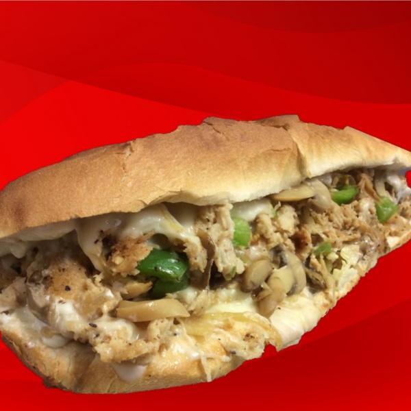 Philly Chicken and Cheese Sub · Chicken breast, grilled onions and white American cheese.