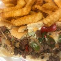 Pepper Steak Sub  · Includes peppers, onions, mushrooms, hot peppers.