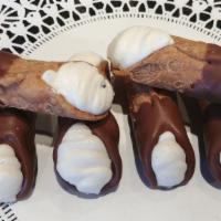 6 Pack Cannoli · Milk chocolate dipped cannoli shell with traditional cannoli filling.