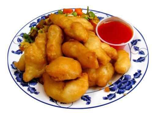 Sweet and Sour Chicken · With white rice and sweet and sour sauce on the side. 