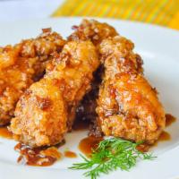 Garlic Sauce Glazed Fried Chicken Wings 鱼香鸡翅 · 