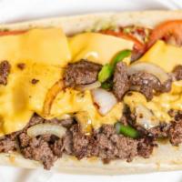 Chopped Cheese · Chopped Ground Beef, American Cheese, Lettuce, Tomato, Onion, Peppers, Salt & Pepper, Ketchu...