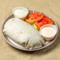 Burrito · Rice and beans with your choice of beef, or chicken with a side of lettuce and tomato.  
