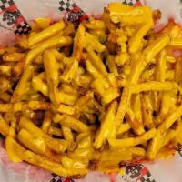 Small Cheese Fries · Fresh cut fries topped with whiz