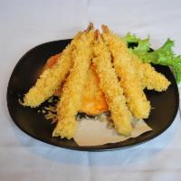 Shrimp Tempura · With vegetables.