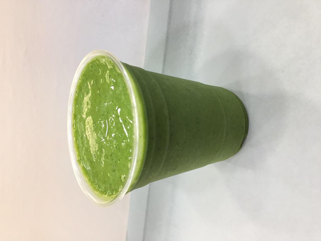 Lean Green Smoothie · Spinach, kale, pineapples, mango, banana and almond milk.