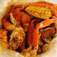 Seafood Combo 10 · 1/2 lb. king crab legs, 1/2 lb. lobster tail, 1/2 lb. Dungeness crab, 1/2 lb. clam, 1/2 lb. ...