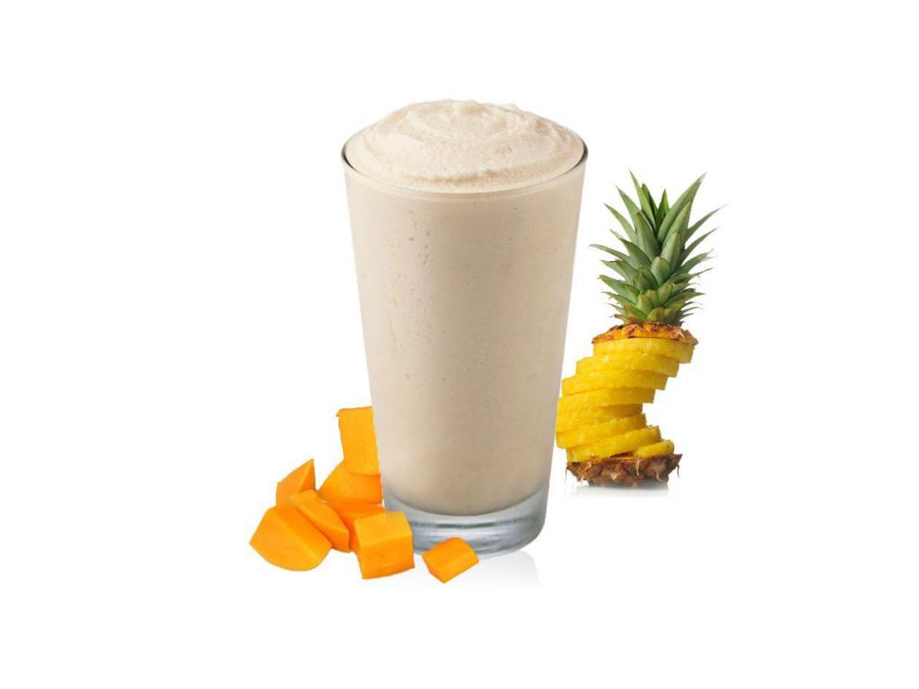 Mango Pineapple Smoothie · Made with real pineapple, mango juice and our Lifestyle smoothie mix.