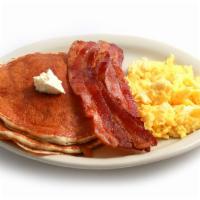 Short-stack combo with bacon · 2 Pancakes with 2 Eggs & 3 Piece Bacon 