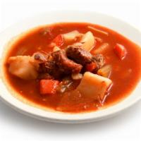 Beef Stew · Slow cooked soup.