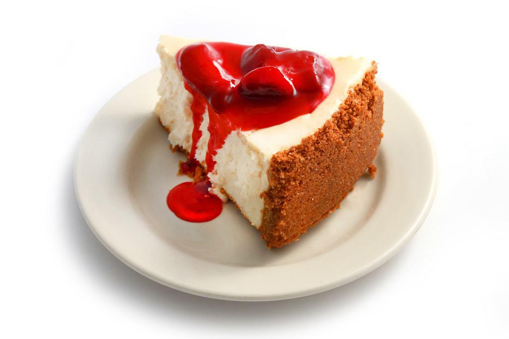 Cheesecake with Strawberry · Extra strawberry syrup or whipped cream for an additional charge.