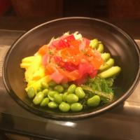 Classic Hawaiian Bowl · Tuna served salad, edamame, mango, cucumber, furekaki, green onion, avocado, kizami mori, to...