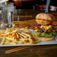 Build Your Own Burger · 1/2 lb. burger on a toasted bun. Choice of cheese: American, Swiss, pepper jack, cheddar or ...