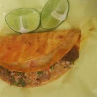 Taco de Barbacoa (birria) · Birria taco With cheese,onions ,cilantro and salsa