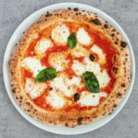 Margherita Pizza · Mozzarella, tomatoes, fresh basil