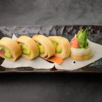 Naruto Roll · Choice of Spicy Tuna or Spicy Salmon and avocado wrapped with cucumber