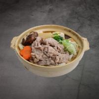 Beef Sukiyaki Udon · Beef, Tofu, with mix vegetables and Udon noodle