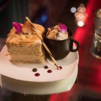 Tres Leches Duo · Chefs special slice of dulce de leche 3 milk cake topped with caramel whipped cream, brown s...
