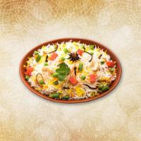 Classic Veggie Biryani  · Long grained rice flavored with fragrant spices flavored along with saffron and layered with...