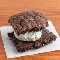 Brownie  Ice Cream Sandwich · Brownies + Choose 1 ice cream flavor + toppings are extra $0.75