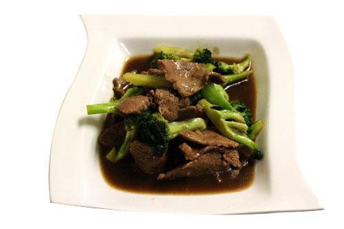 Beef with Broccoli · Stir fried marinated sliced tender beef with broccoli in house brown sauce. Served with choice of rice.
