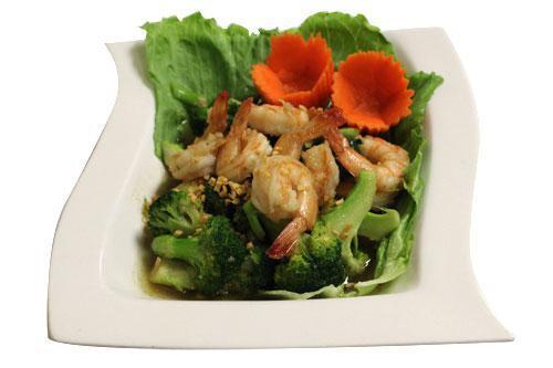 Garlic Shrimp with Broccoli · Stir fried large shrimp marinated with white pepper, garlic, broccoli, onions, carrots and house special sauce. Served with choice of rice.