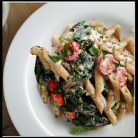 Veggie Pasta · Served over choice of pasta with basil, garlic, spinach, broccoli and mushrooms.