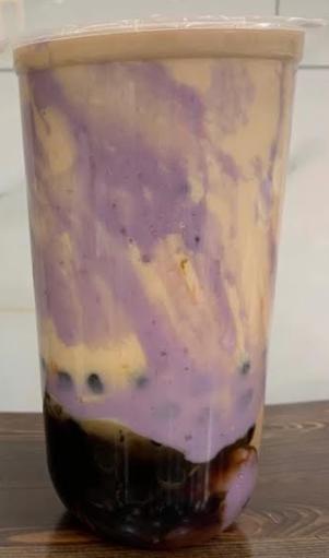 Sweet Taro and Purple Potato  Dirty Bubble Tea · 