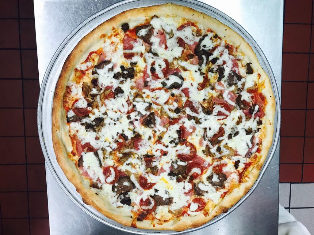 Meat Lover Pizza · Sausage, pepperoni, ground beef, ham, meatballs, salame