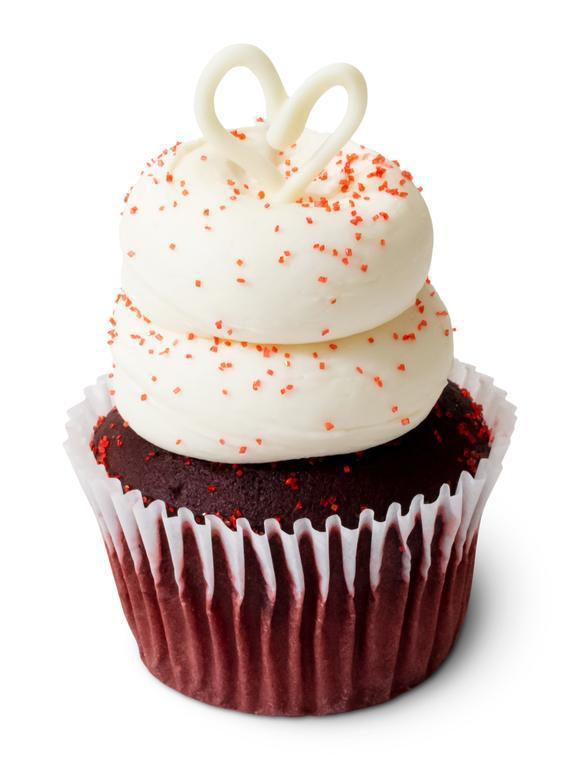Scarlett's Red Velvet Cupcake · Rich scarlet red chocolate cake filled with creamy vanilla topped with our classic cream cheese frosting.