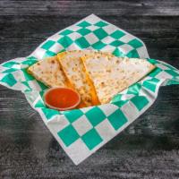 Quesadilla · Flour tortilla with sharp cheddar cheese. Add chicken or beef for $1.49