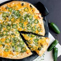 Jalapeno Pizza  · Savory pie with a dough base topped with sauce and cheese.