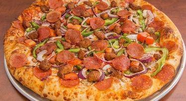 Company Combo Pizza · Pepperoni, tomato, green pepper, mushroom, onion and sausage.  