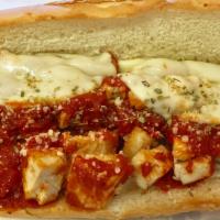 Chicken Parmesan Sandwich · Grilled chicken with marinara with provolone cheese, Parmesan and oregano. Served on your ch...