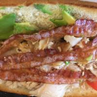 South Bronx Sandwich · Grilled turkey and bacon with avocado, lettuce, tomatoes and mayo. Served on your choice of ...