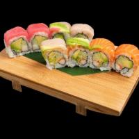 4 Seasons Roll · California roll topped with tuna, salmon, yellowtail and avocado.