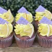 Lavender Lemon Cupcake - STUFFED · This sophisticated cupcake features a lavender flower scented cake (made with ground lavende...