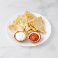 9. Chicken Quesadilla · Served with sour cream and salsa.