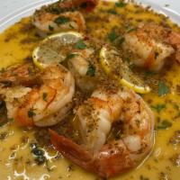 Shrimp Scampi · Sauteed in garlic, olive oil, white wine, lemon, and butter. Gluten-free.