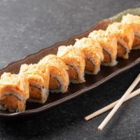 SST Roll · Spicy salmon topped with spicy kani-mayo.